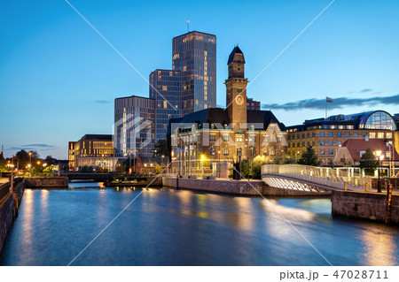 Malmo, Sweden. Beautiful cityscape at dusk 47028711
