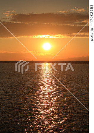 大牟田市 三池港 夕景、 大牟田市 三池港 夕景、 47032163