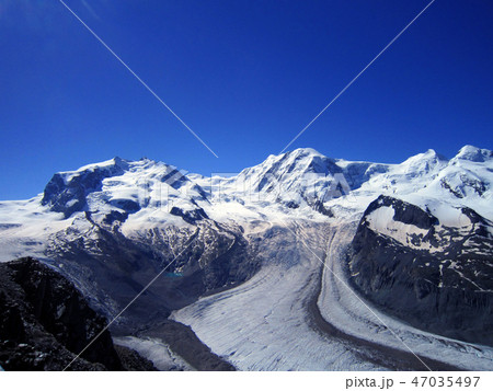 Snow peak mountain view of Europe alpine summer 47035497