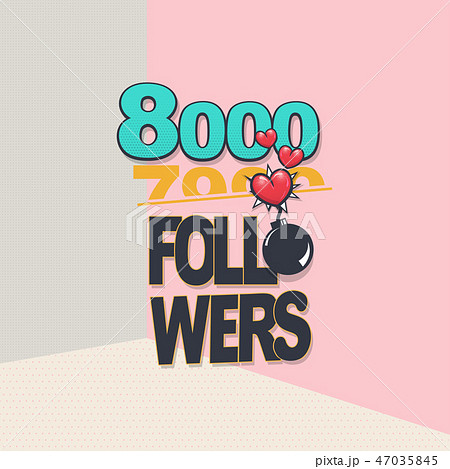 Follower banner comic text pop art design 47035845