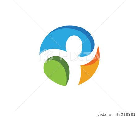 Human character logo sign Human character logo sign 47038881