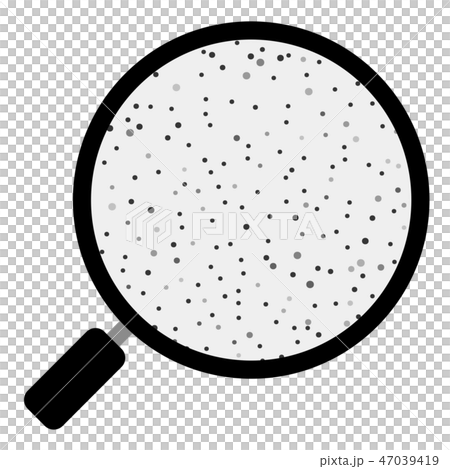 土　団粒構造 虫眼鏡　ベクター素材　粘土質　モノクロ 47039419