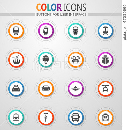 Public transport icons set 47039690