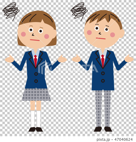Man and woman in pop school uniform 47040624
