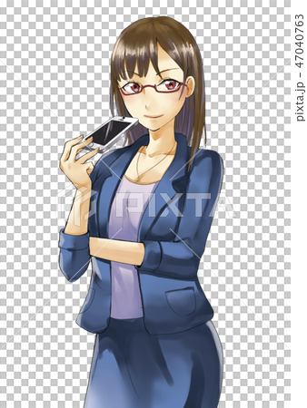 スマートフォンを持ったOL 47040763