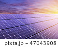 Solar panel on colorful sky background  47043908