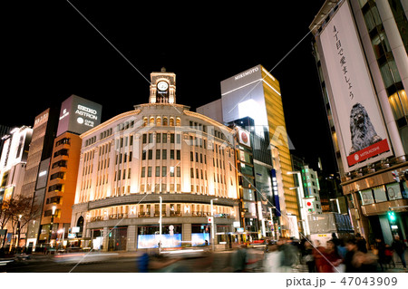 日本の東京都市景観 東京・銀座の賑わい、人の流れ。平成最後のお正月=平成31年1月1日撮影 日本の東京都市景観 東京・銀座の賑わい、人の流れ。平成最後のお正月=平成31年1月1日撮影 47043909