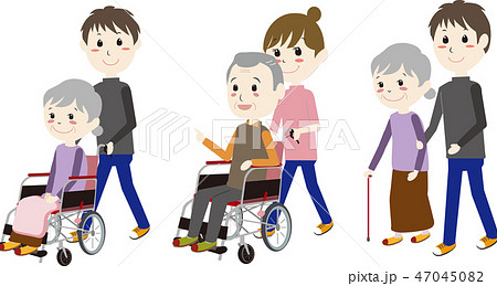 Nursing Care Helper Wheelchair Mobility Stock Illustration