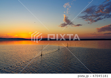 View of sunrise in lagoon Orbetello 47045181