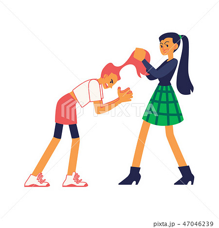 girls fighting clipart
