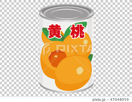 缶詰 桃 黄桃 もも イラストのイラスト素材