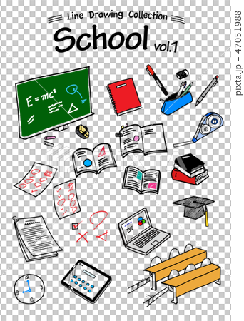 School item line drawing School 1 -Line Drawing Collection-color 47051988