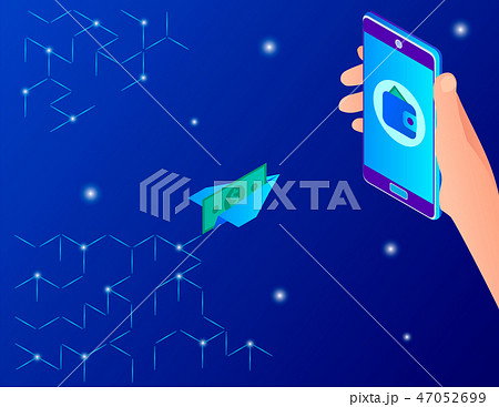 Abstract receiving money using a smartphone. Abstract receiving money using a smartphone. 47052699