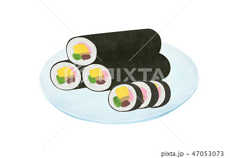 手描き 巻き寿司 盛り合わせ 手描き 巻き寿司 盛り合わせ 47053073