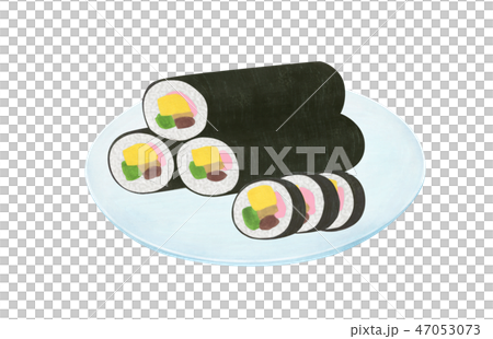 手描き 巻き寿司 盛り合わせ 手描き 巻き寿司 盛り合わせ 47053073