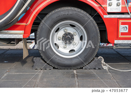 消防車の車止めの写真素材