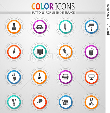 Art tools icons set 47054620