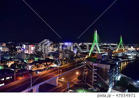 青森県青森市の夜景 青森県青森市の夜景 47054971