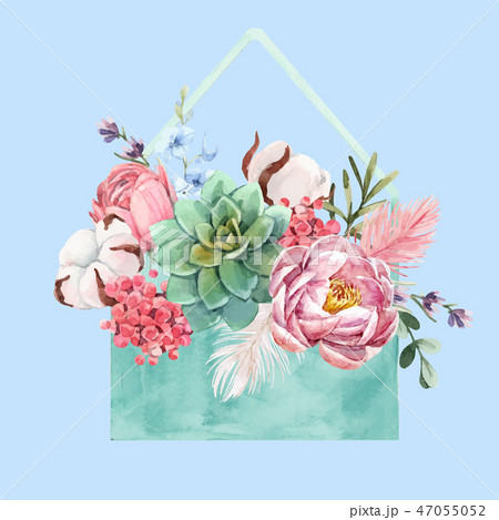 Watercolor floral vector composition Watercolor floral vector composition 47055052