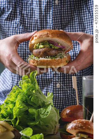 Homemade burgers variety 47055559