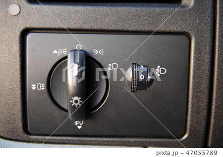 controls near the steering wheel in a modern car controls near the steering wheel in a modern car 47055789