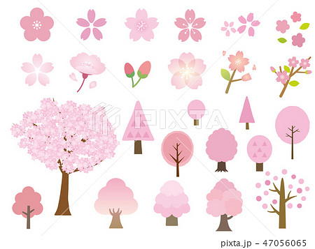 桜 桜の花 桜の木 素材集のイラスト素材