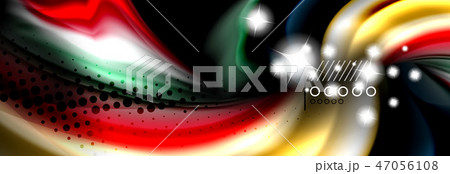 Rainbow color fluid wave lines flow poster. Wave Liquid shapes design 47056108