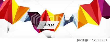 Mosaic triangular low poly style abstract geometric background. Polygonal vector. Abstract white 47056501