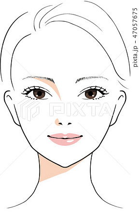 女性の顔 素肌のイラスト素材