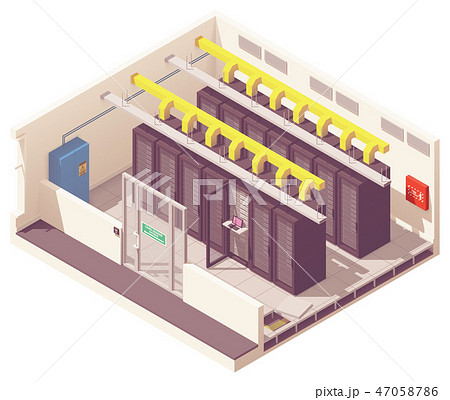 Vector isometric server room 47058786