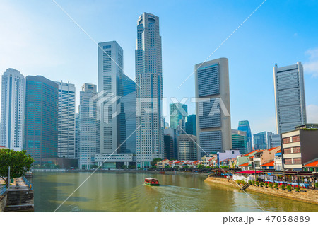 modern Singapore skyline Raffles place 47058889