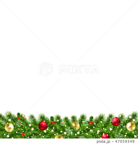 Christmas Garland Isolated White Background Christmas Garland Isolated White Background 47059349
