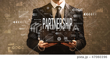 Partnership with businessman holding a tablet computer Partnership with businessman holding a tablet computer 47060396