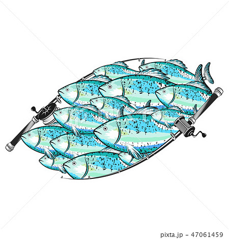 Fishing rod and fish 47061459