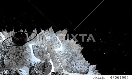 3d render of abstract planet surface. Very detailed sci fi or science fiction background in 3d render of abstract planet surface. Very detailed sci fi or science fiction background in 47061992