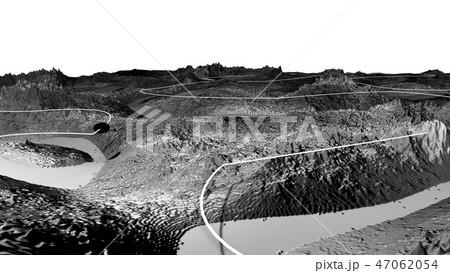 3d render of abstract planet surface. Very detailed sci fi or science fiction background in 47062054