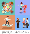 Set of business illustration. Working men and women. 47062325