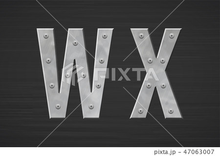Metal letters with rivet. Vector illustration. 47063007