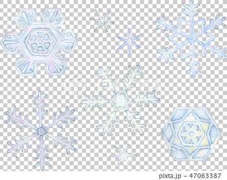 セット素材　雪の結晶 47063387