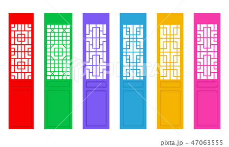 Rectangle Chinese door with pattern , vector 47063555
