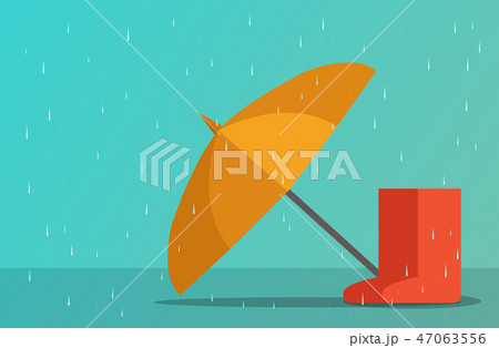 Umbrella and Boots in rainy season , vector art 47063556