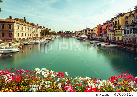 Colorful town of Peschiera del Garda in Italy. 47065116