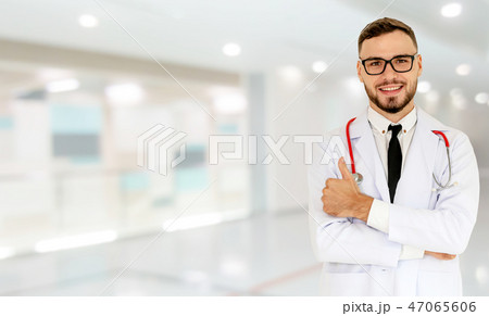 Young male doctor working at the hospital. 47065606