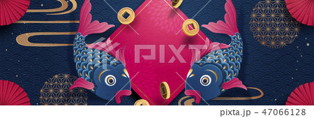 Lunar new year fish banner 47066128