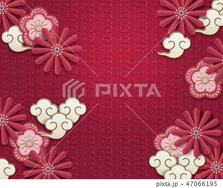 Embroidery floral background 47066195