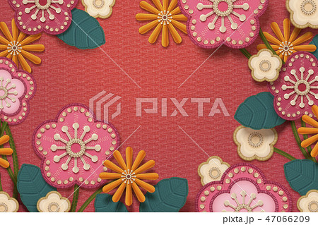 Embroidery floral frame 47066209