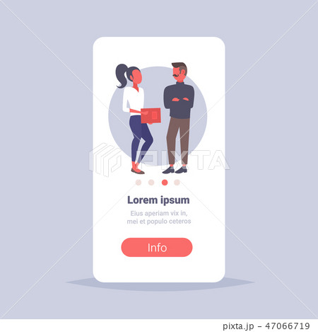 business couple colleagues communicating man woman businesspeople team working together planning 47066719