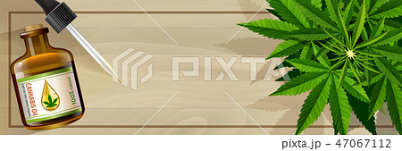Marijuana plant and cannabis on wood floor vector. 47067112