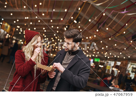 Couple eating mexican food. The concept of Mexican cuisine. 47067959
