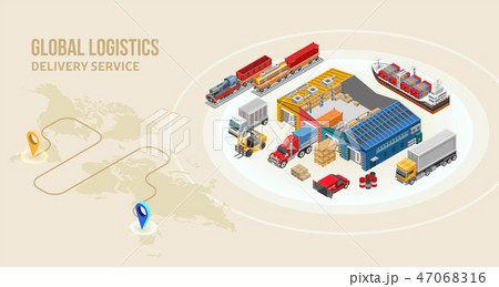 Freight transport and warehouse near delivery route Freight transport and warehouse near delivery route 47068316